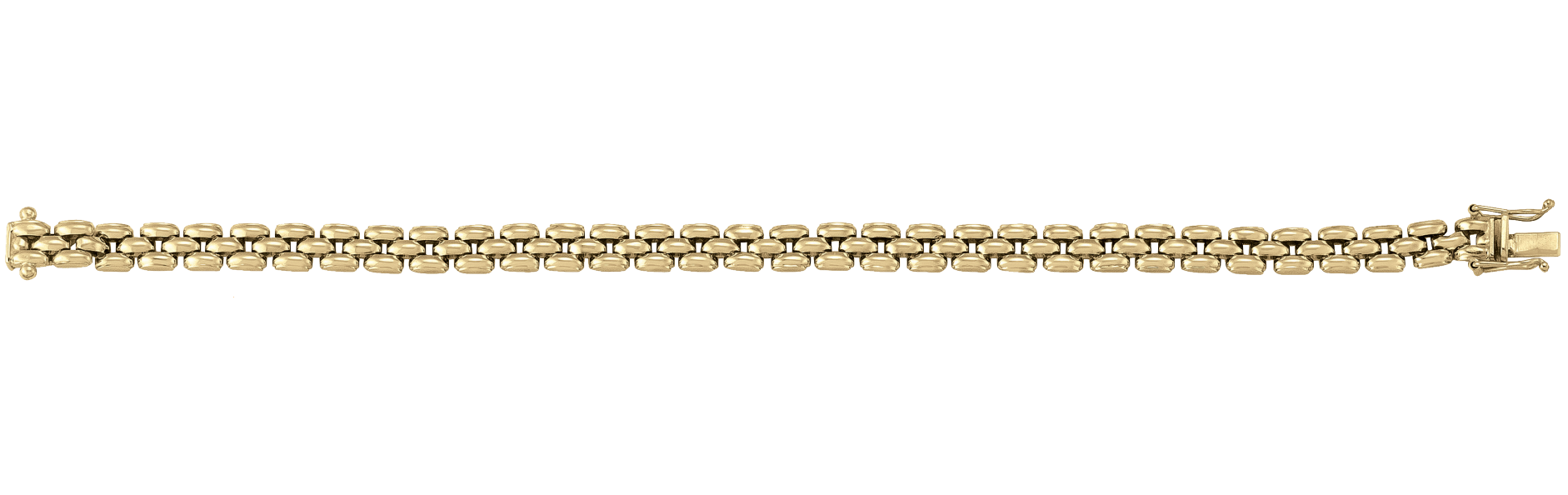 Bold Triple Beaded Link Chain in 14K Yellow Gold