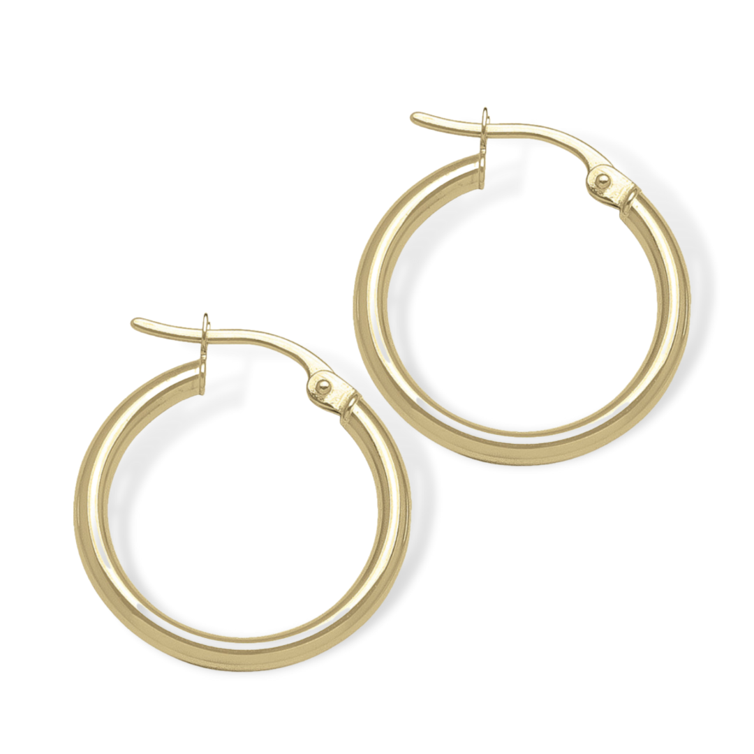 Medium Round Hoop Earring in 14k Gold