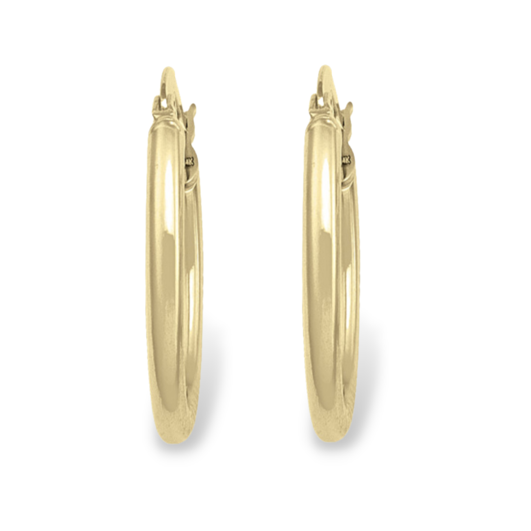 Medium Oval Hoop Earring in 14K Gold