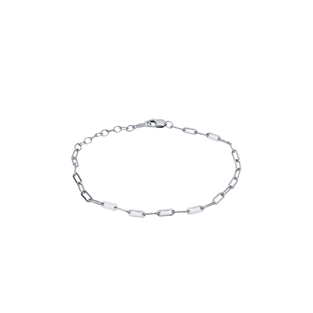 Perperclip Chain Bracelet in Sterling Silver, 4mmW