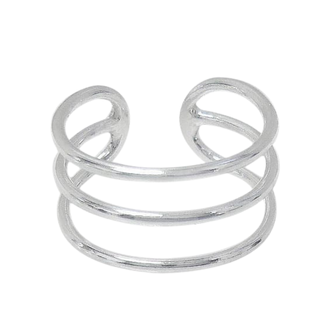 Geometry Multi Line Stack Ring in Sterling Silver