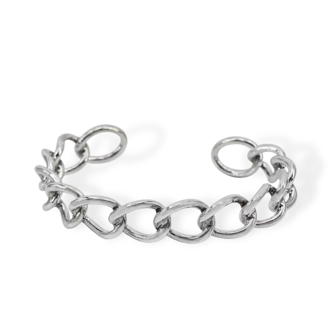 Twisted Curb Chain Bangle in Sterling Silver