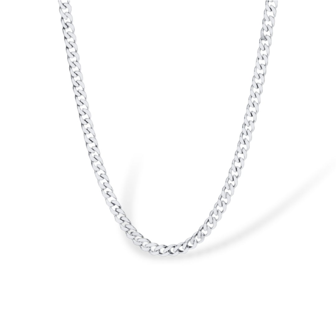 Curb Chain in Sterling Silver, 8MM