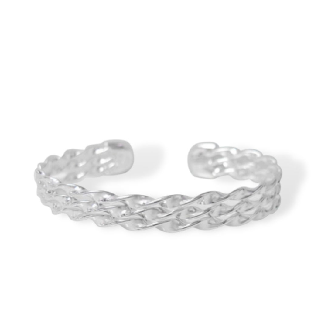 Twisted Cuff Bangle in Sterling Silver