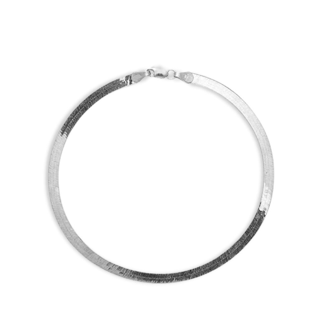 Wide Harringbon Chain in Sterling Silver, 5.3mmW