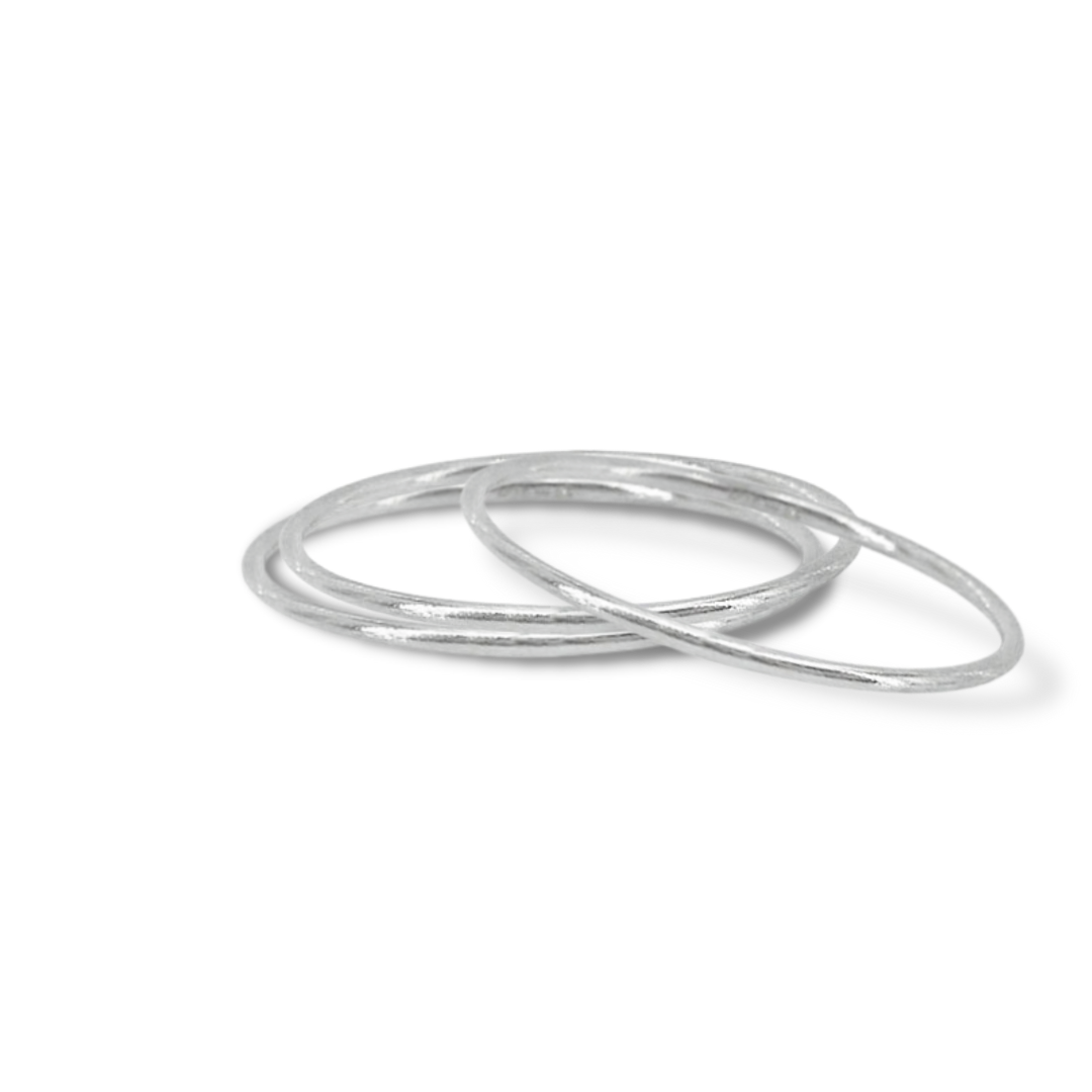 Wide Fence Ring Set in Sterling Silver