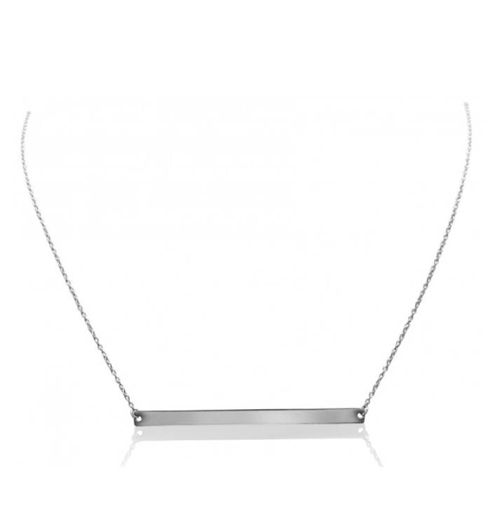 Horizontal Bar Necklace in 14K White Gold