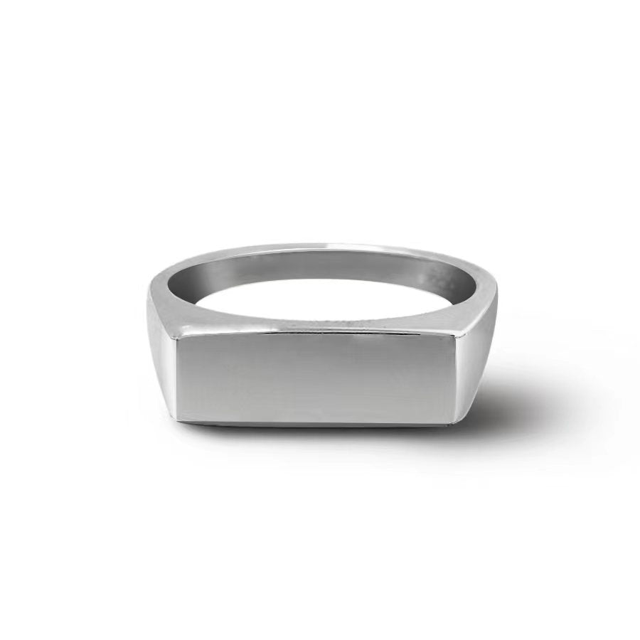 Rectangular Signet Ring in Sterling Silver