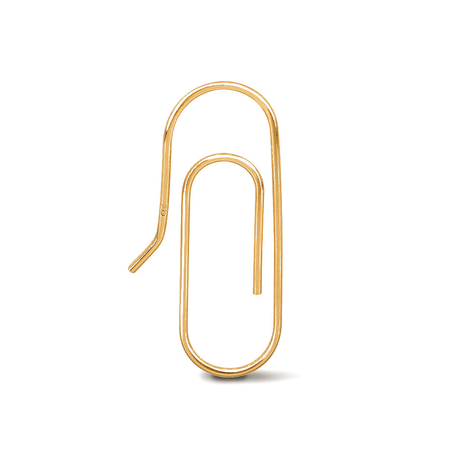 Paperclip Earrings in Sterling Silver, White and Yellow Colors