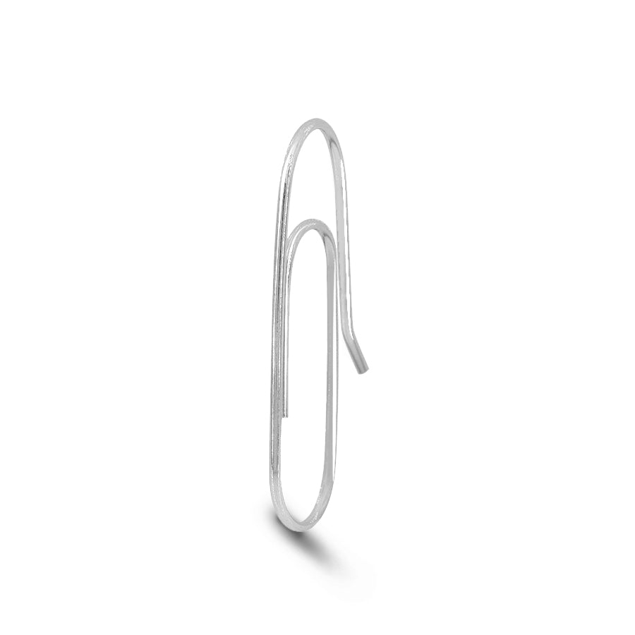 Paperclip Earrings in Sterling Silver, White and Yellow Colors