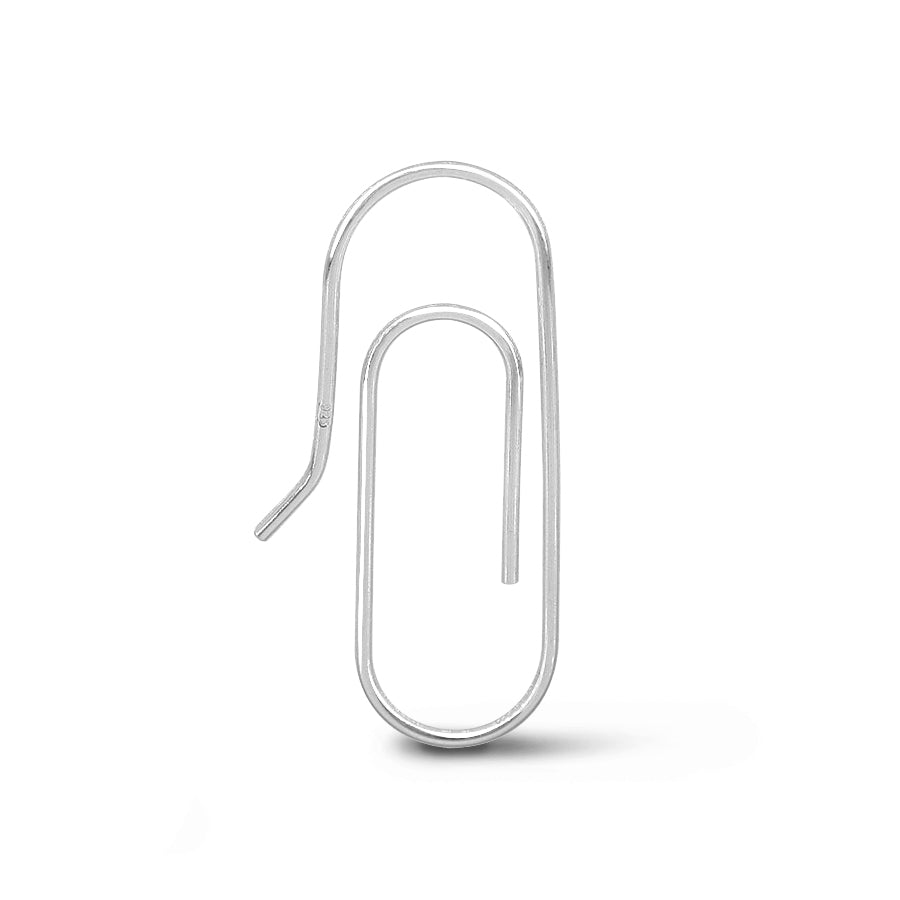 Paperclip Earrings in Sterling Silver, White and Yellow Colors