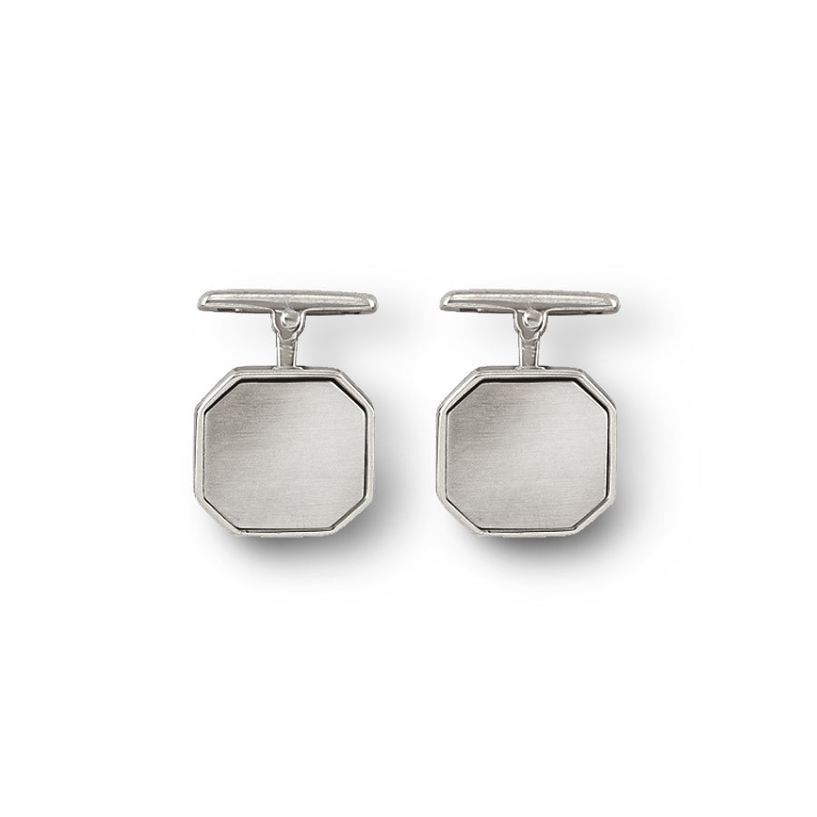 Octagon Fancy Cufflinks in Sterling Silver