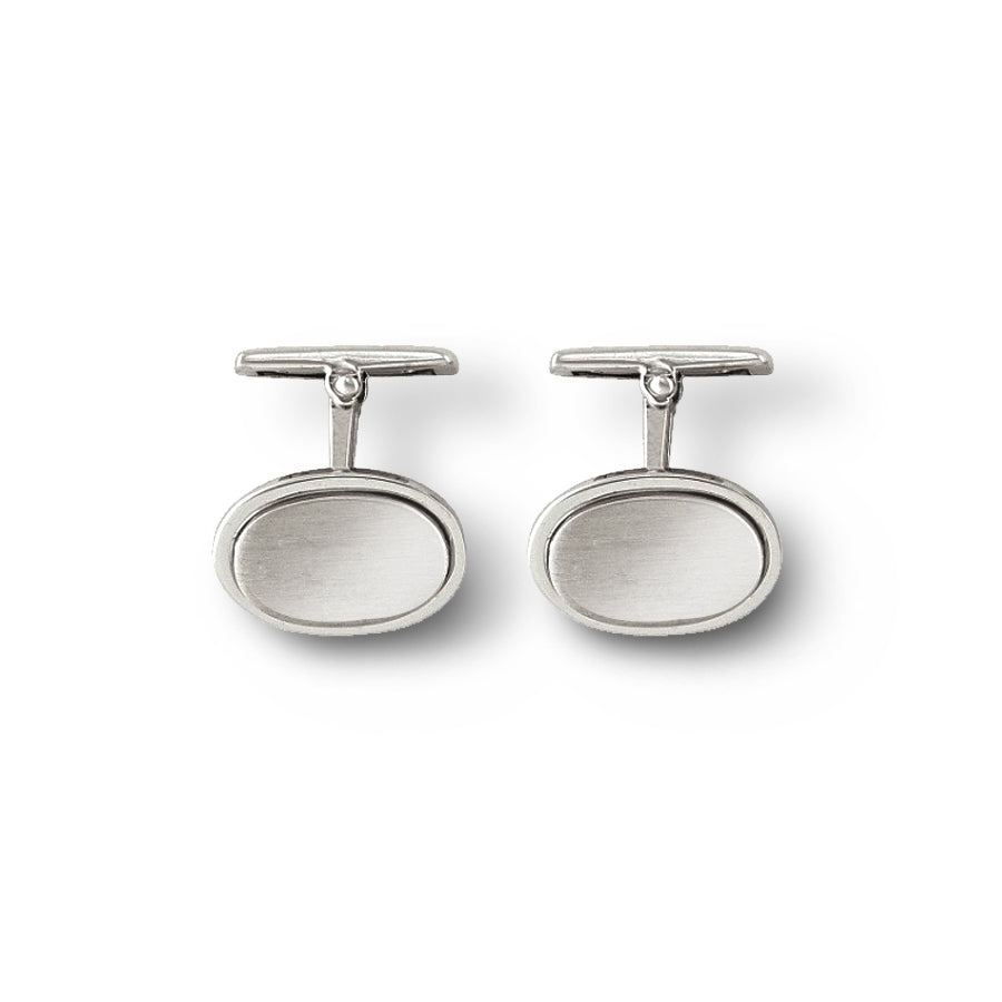 Oval Fancy Cufflinks in Sterling Silver