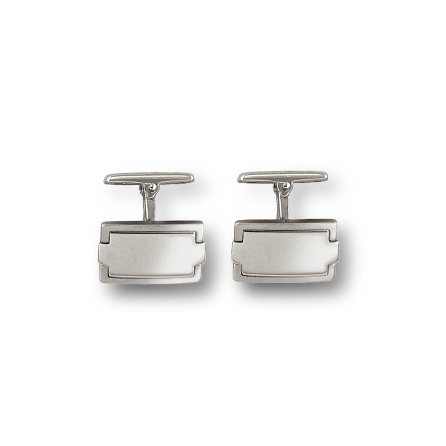 Rectangle Fancy Cufflinks in Sterling Silver