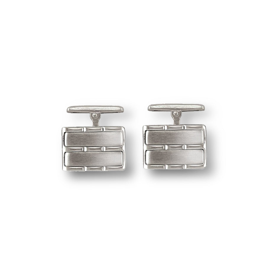 Brick Fancy Cufflinks in Sterling Silver