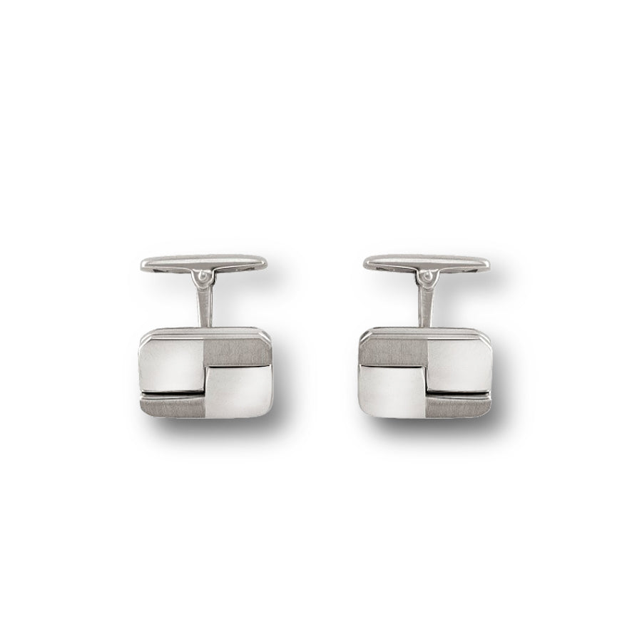 Stone Brick Fancy Cufflinks in Sterling Silver
