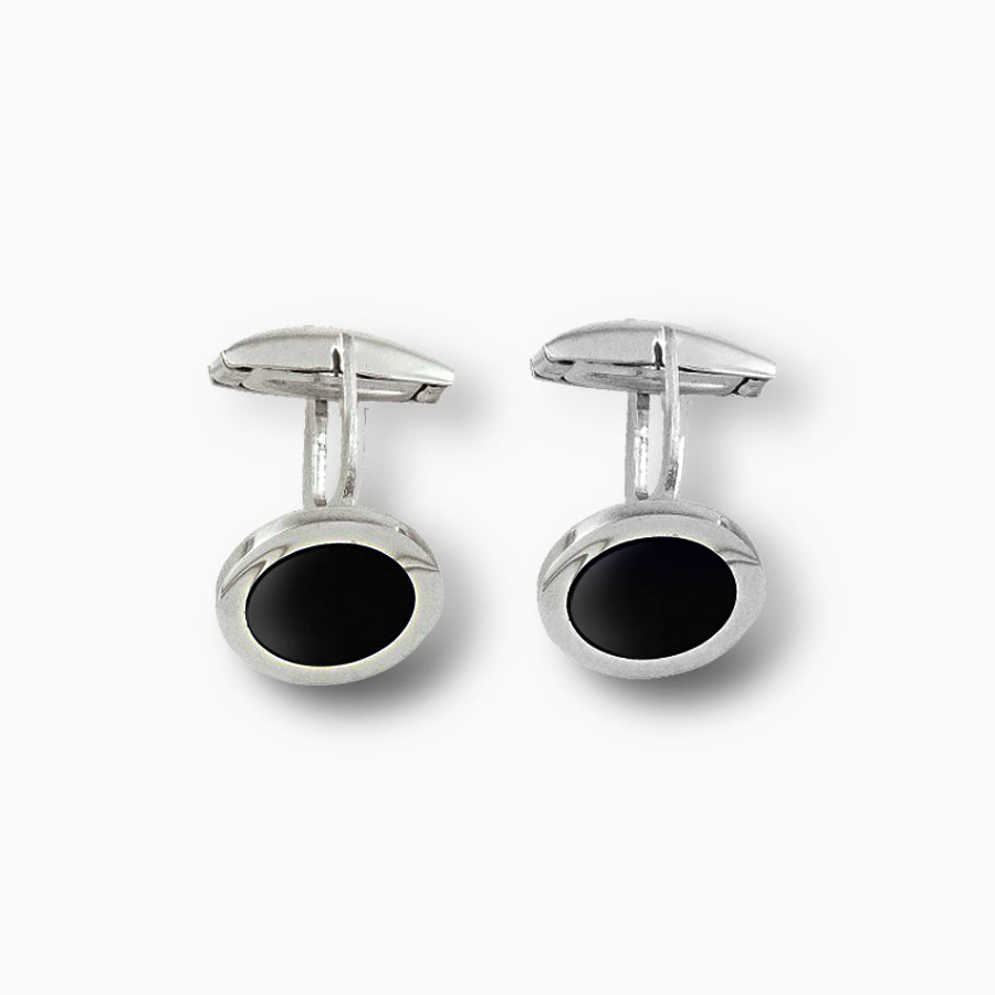 Round Fancy Cufflinks in Sterling Silver