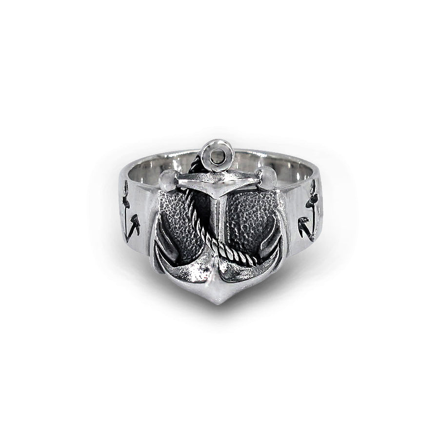 Maritime Anchor Ring in Sterling Silver
