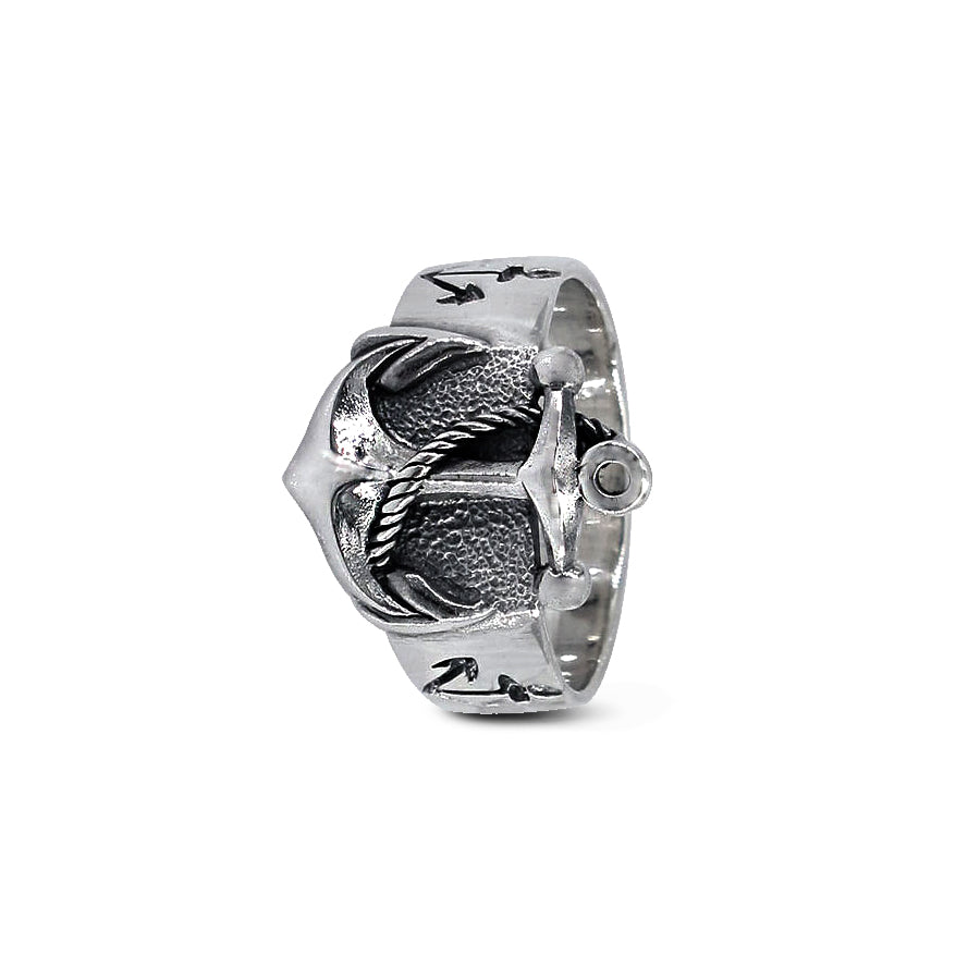 Maritime Anchor Ring in Sterling Silver