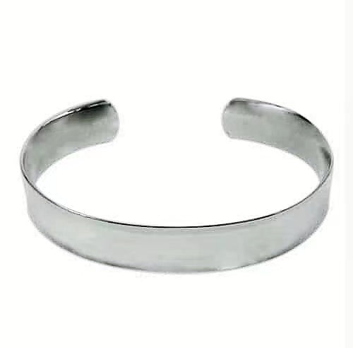Bold Flat Plain Bangle in Sterling Silver