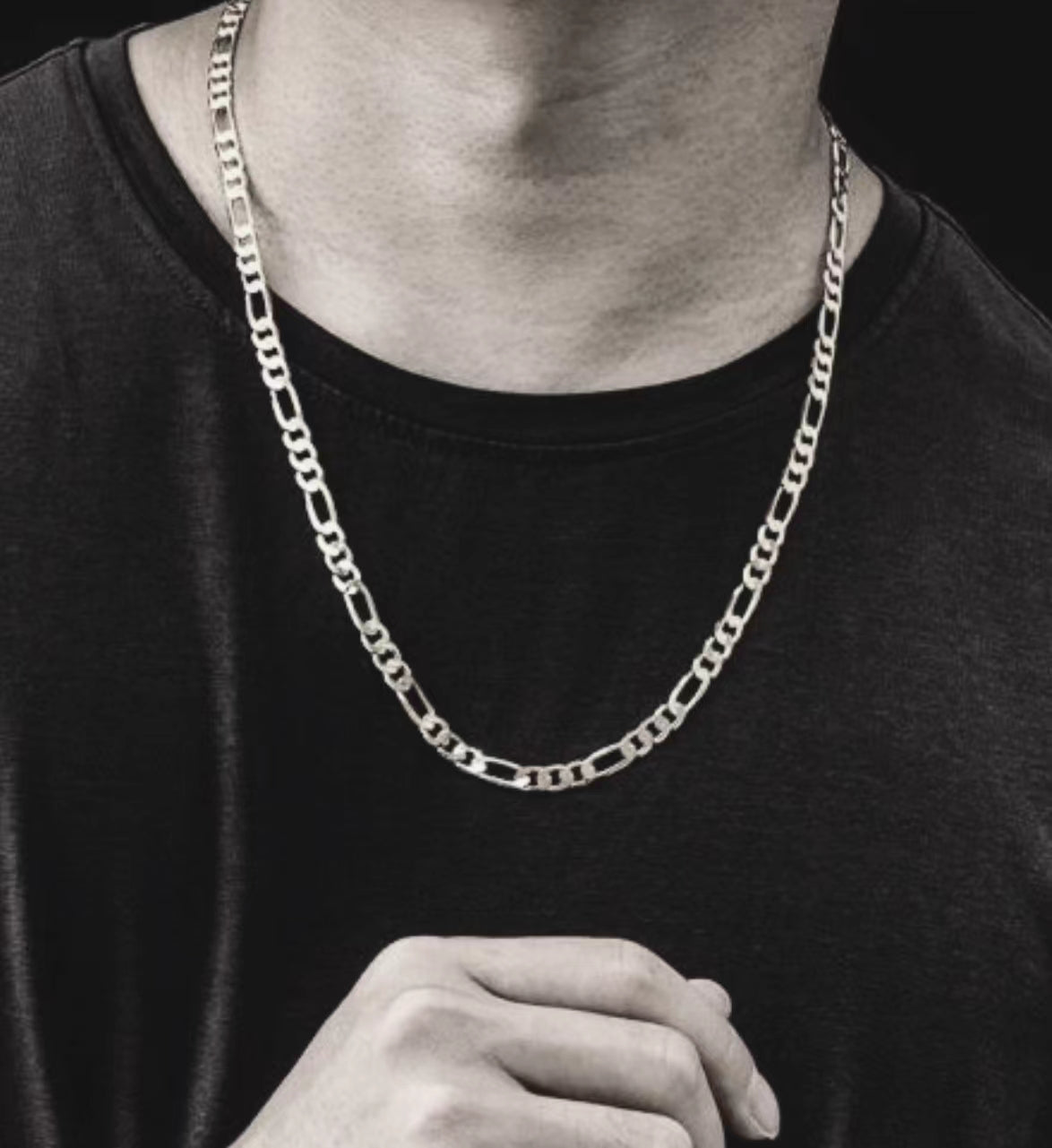Bold Figaro Chain in Sterling Silver