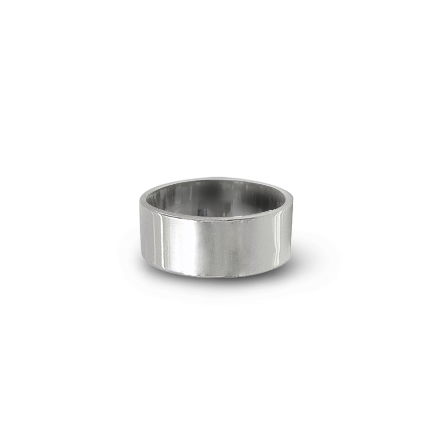 Wide Flat Band in Sterling Silver