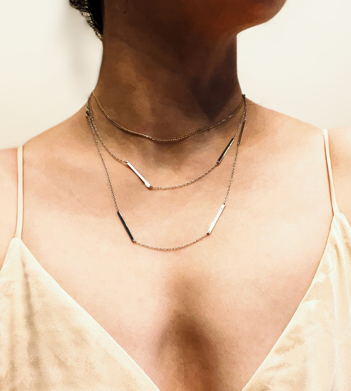 Flat Bar Necklace in Sterling Silver