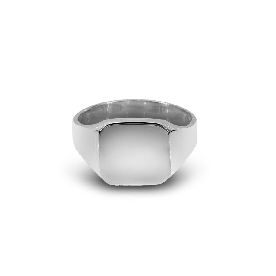 Wide Squre Signet Ring in Sterling Silver