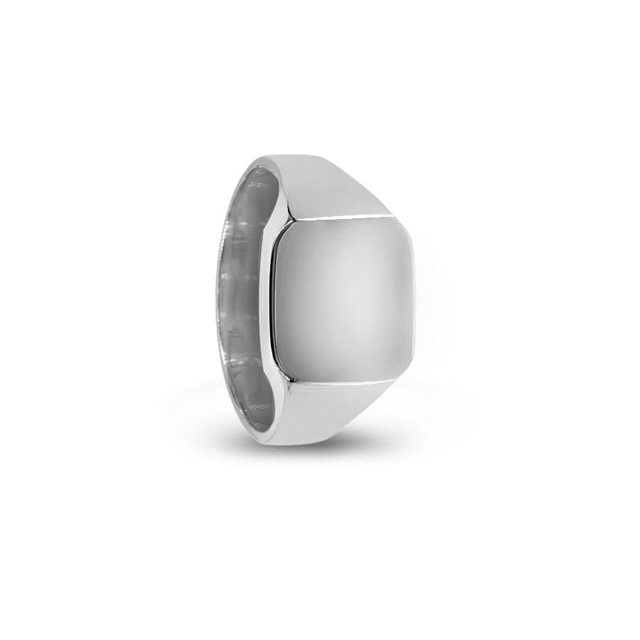 Wide Squre Signet Ring in Sterling Silver