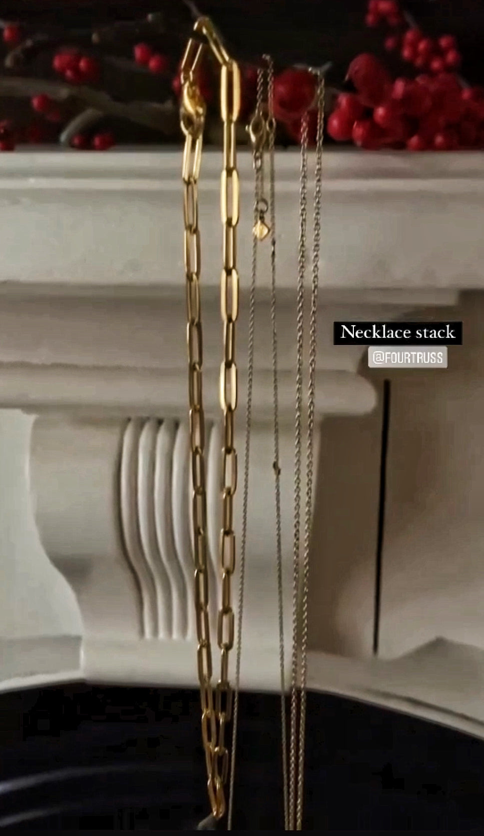 Perperclip Chain Necklace in 18k Gold Plated Sterling Silver, 4mmW