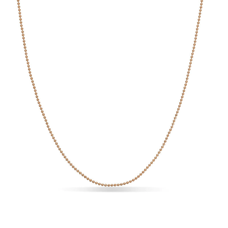 Diamond cut bead chain in 10K Gold
