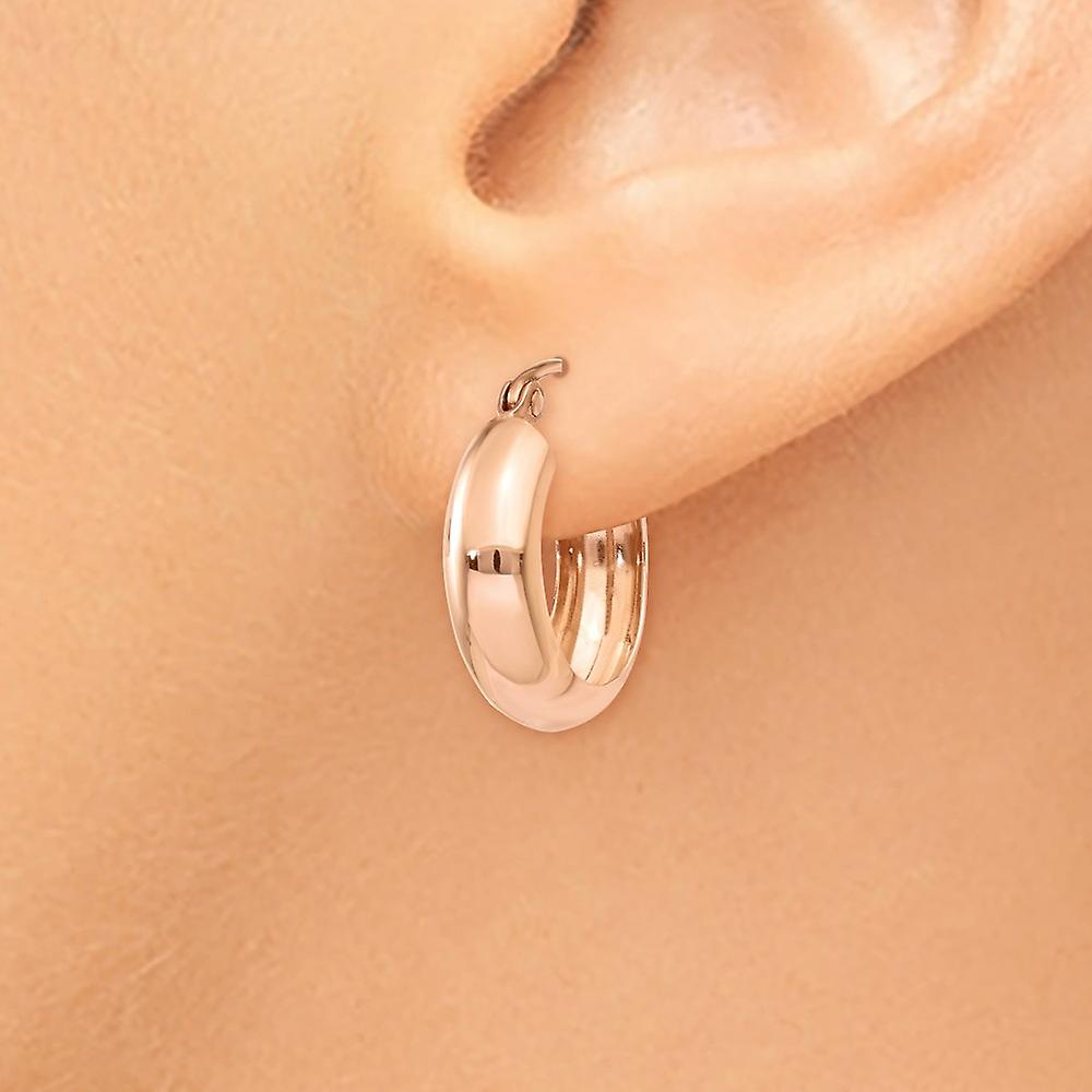 Small Wide Round Hoop Earring in 14k Gold, 5mm