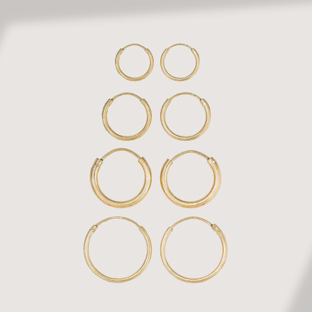 Strata 4 Layers Endless Hoop Earrings in 14K Gold Filled