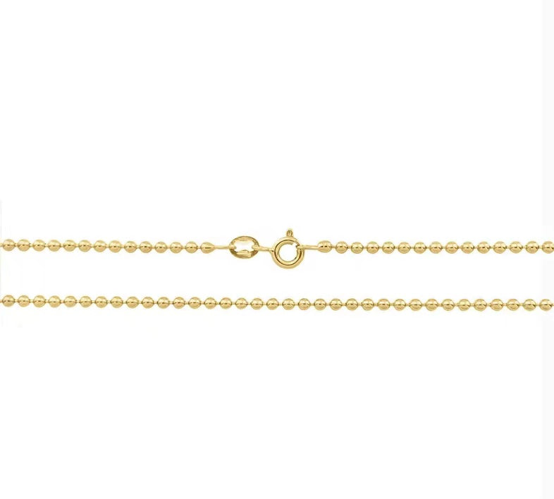 Round Bead Necklace in 18K Gold