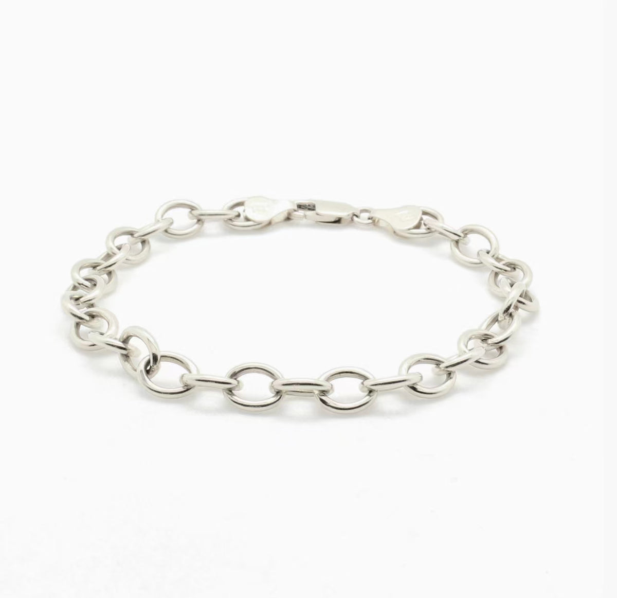 Hollow Bold Link Bracelet in 14K White Gold
