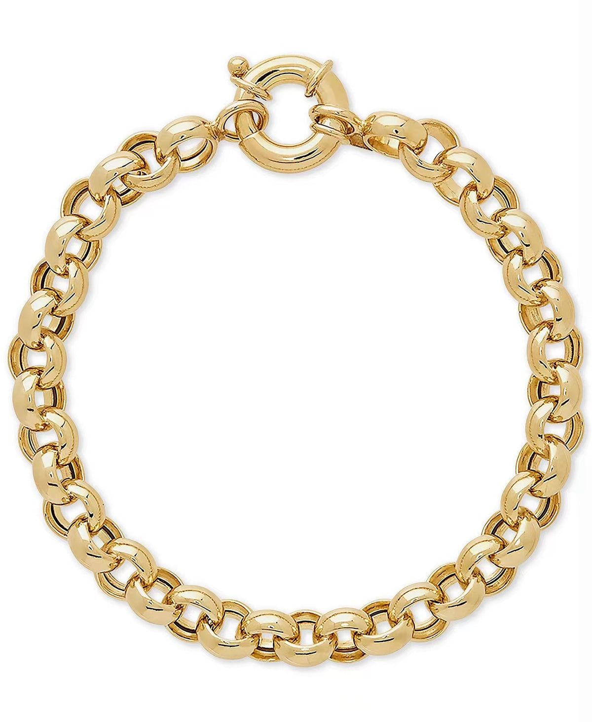 Hollow Bold Link Bracelet in 14K Gold-Yellow/White