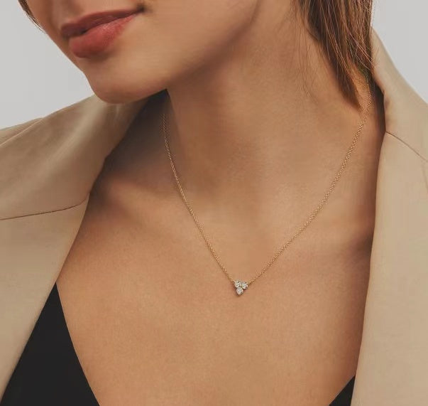 Triangle Diamonds Necklace in 14K Gold