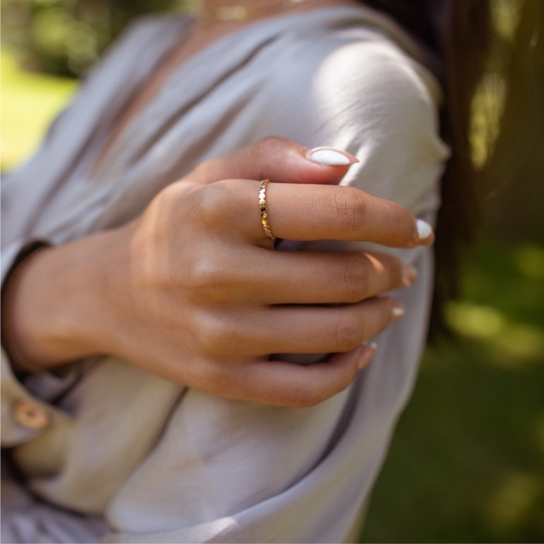 Geometry Round Circle  Disc Stackable Ring  in 2.2mmW in 10k Gold