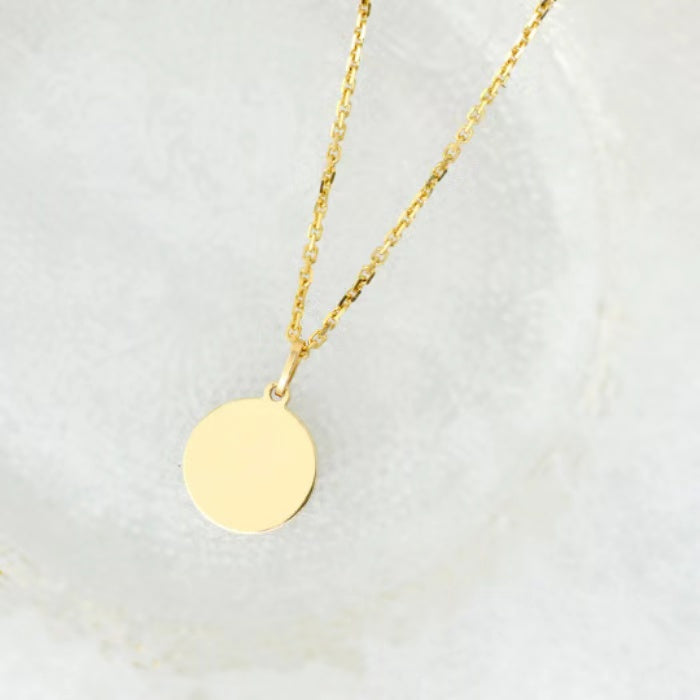 Round Tag in three sizes in 14K Gold-Yellow Gold