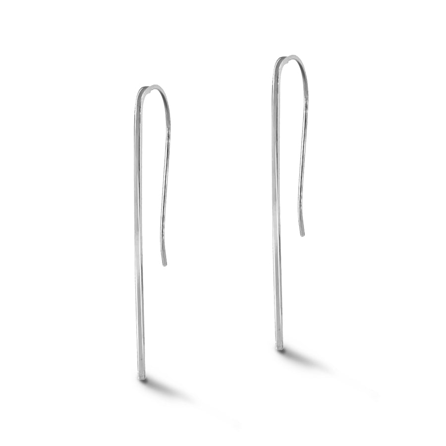 Line Earrings in Sterling Silver, two pairs in two lenghts
