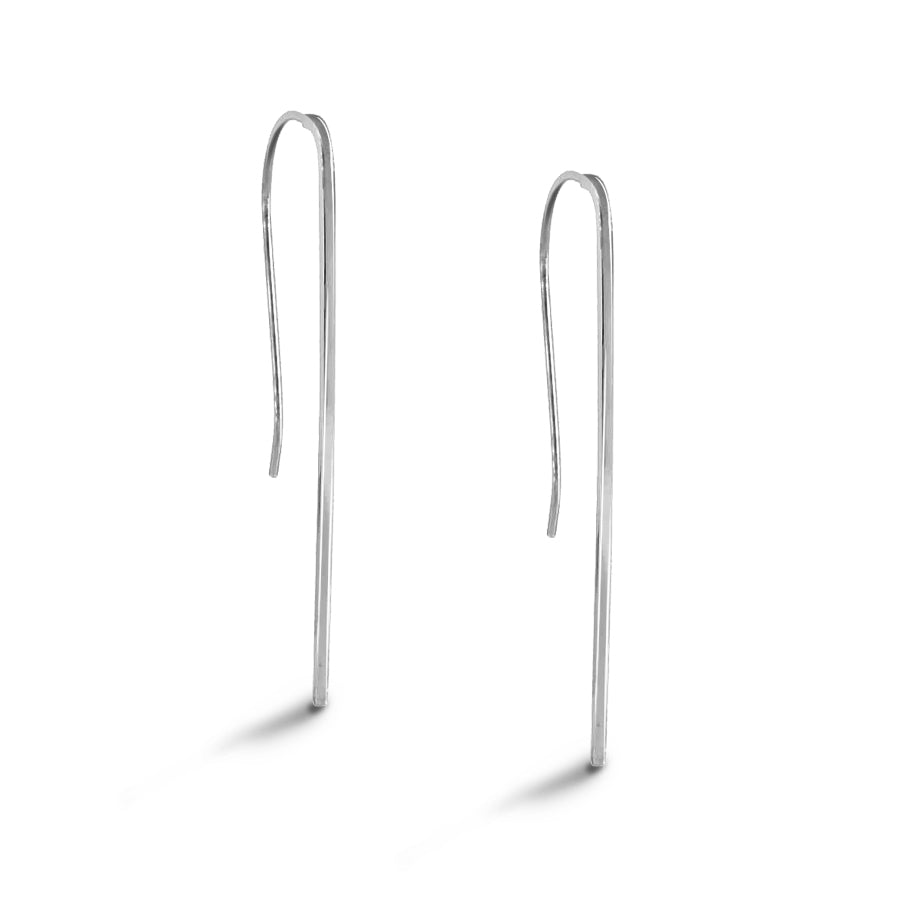 Line Earrings in Sterling Silver, two pairs in two lenghts