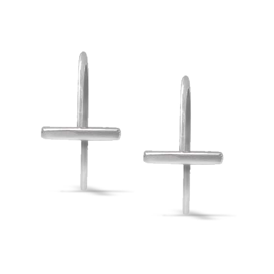 Line Earrings in Sterling Silver, two pairs in two lenghts