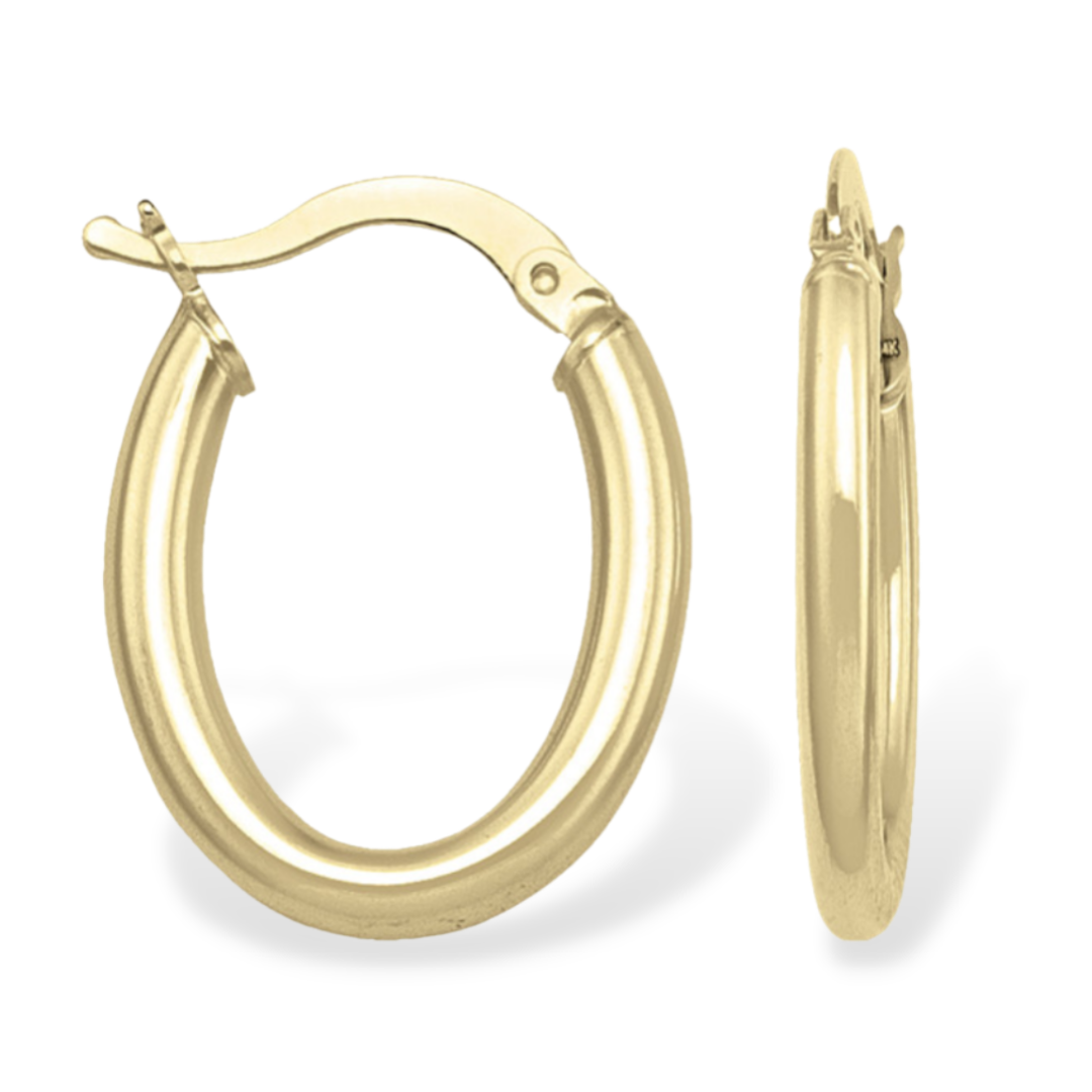Medium Oval Hoop Earring in 14K Gold
