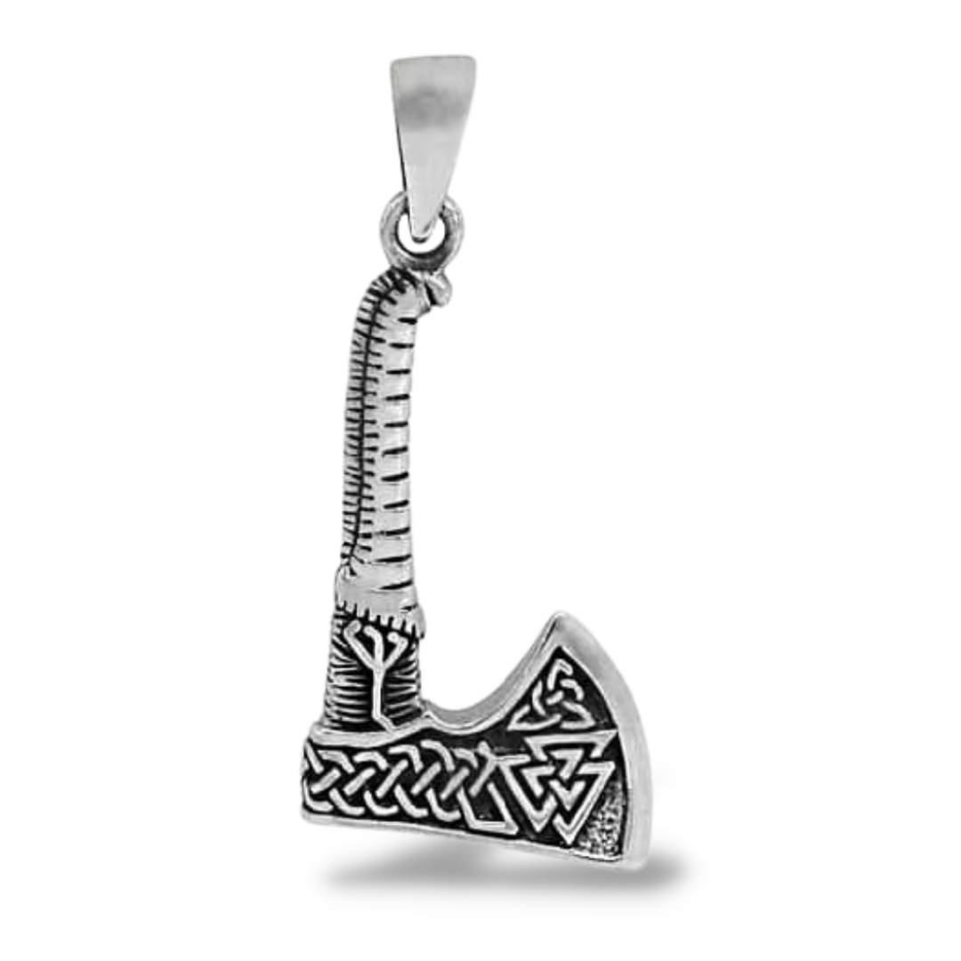 Conquertime Viking Axe Amulet in Sterling Silver