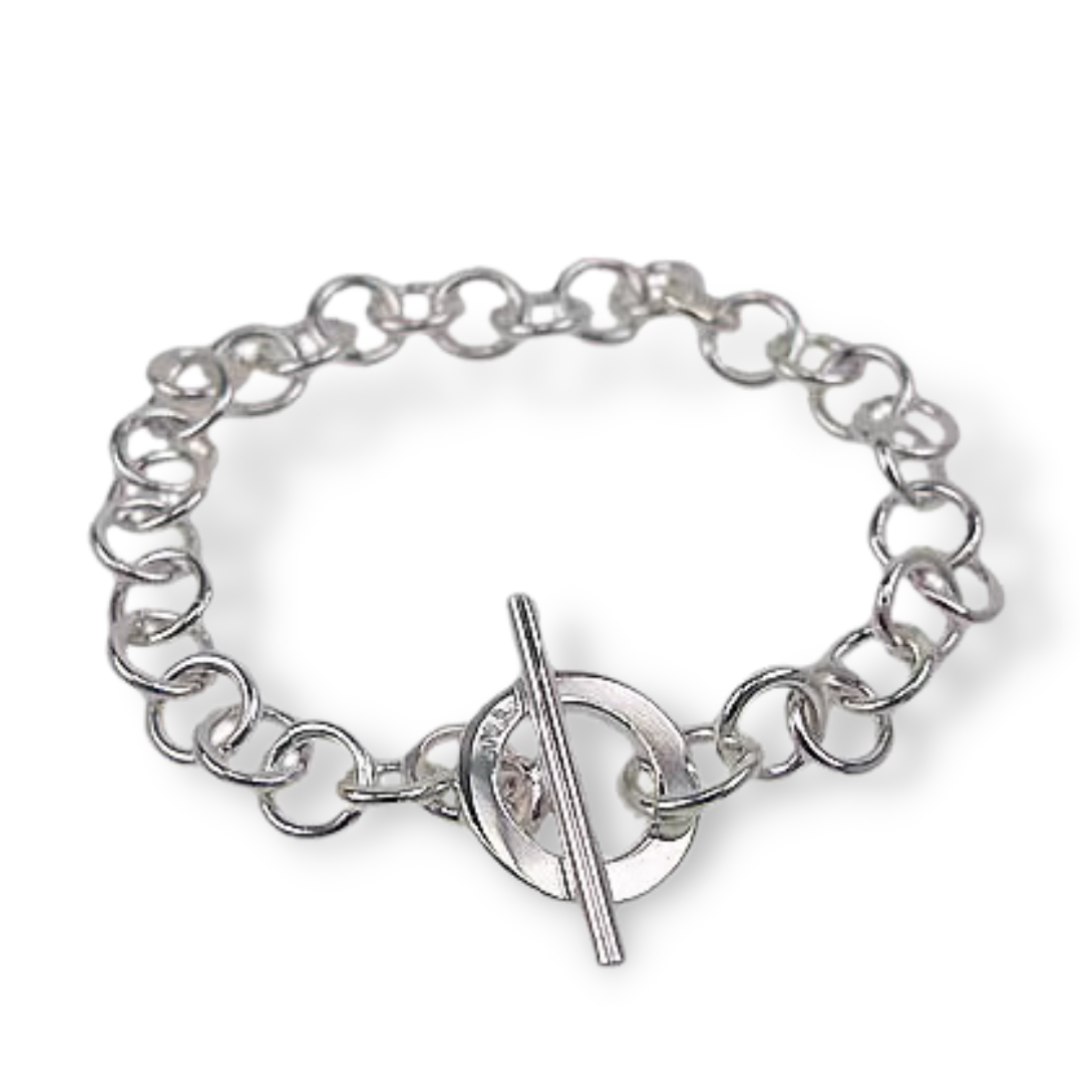 Round Loop Chain Bracelet in Sterling Silver