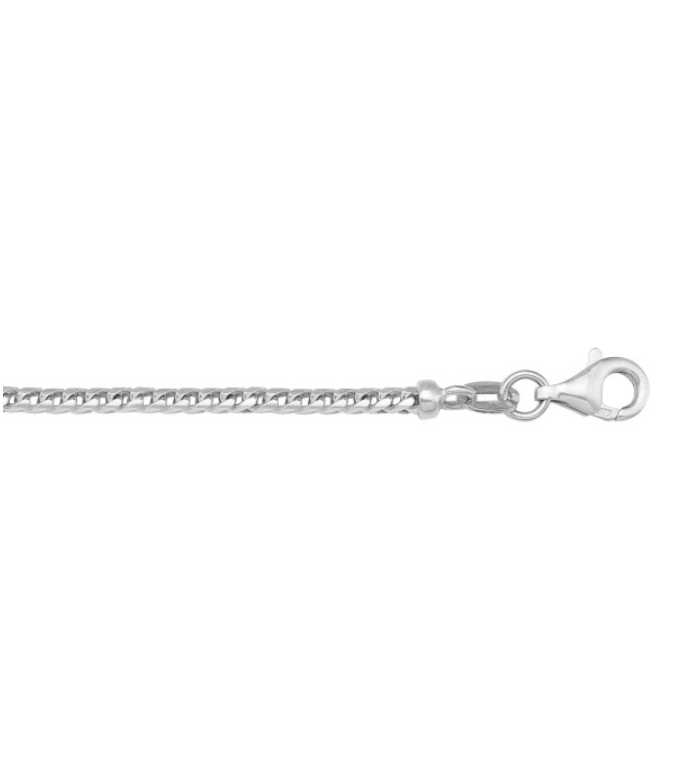 Solid Cable Chain Necklace in 14K White Gold, 2mm