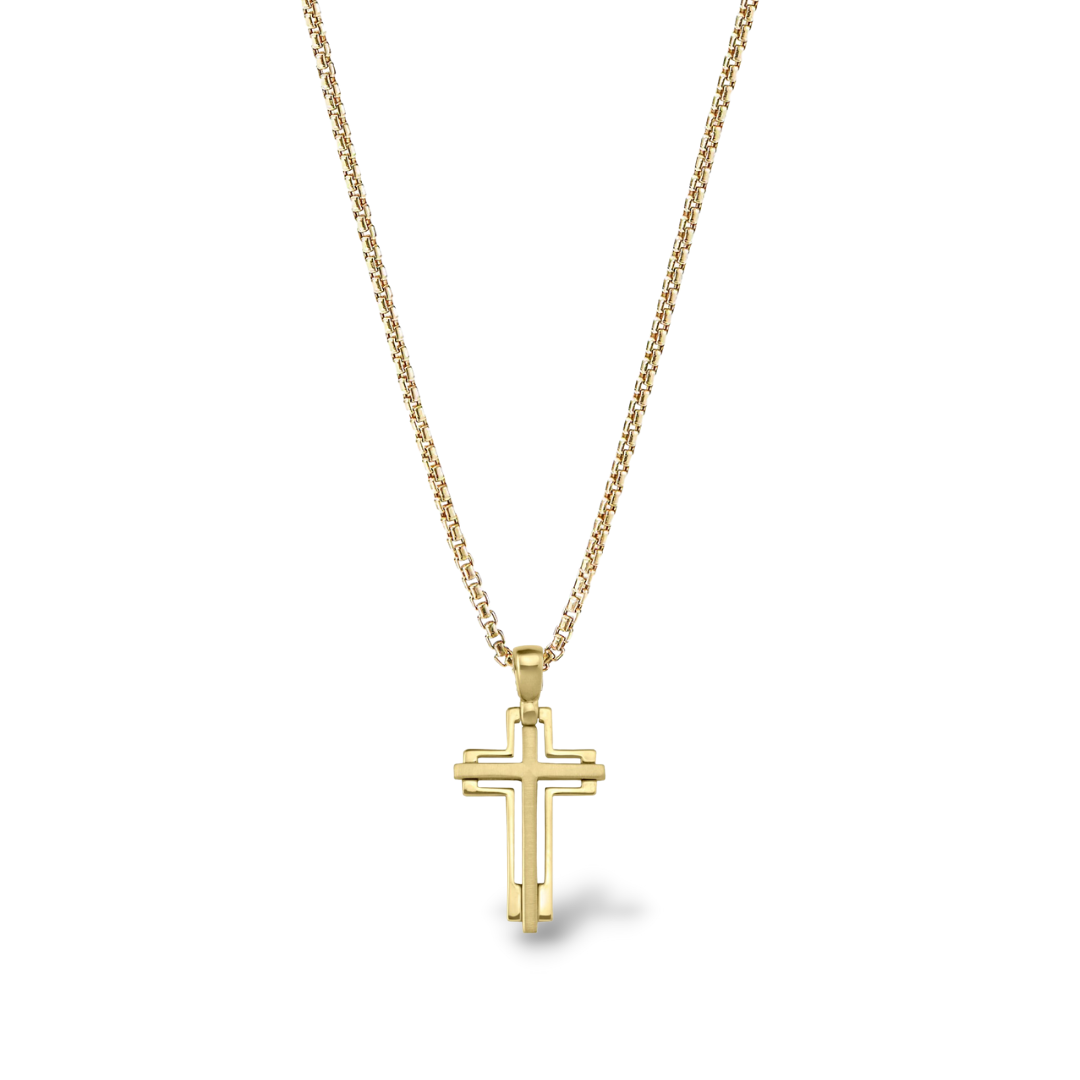 Concave cross best sale pendant