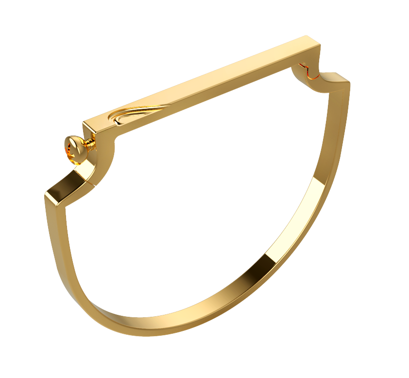 Truss Heart Sharable Diamond Bangle in Two Tone