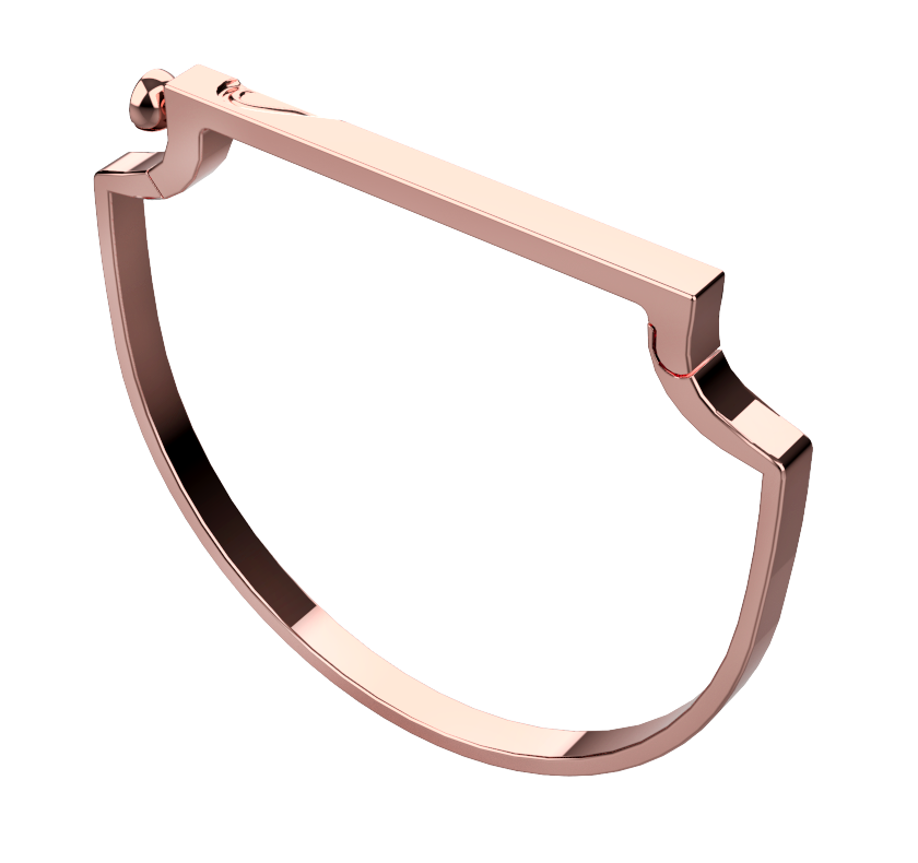 Truss Heart Sharable Diamond Bangle in Two Tone