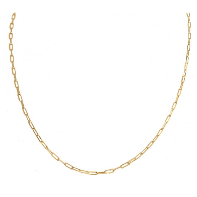 Paper Clip Chain Necklace in 14K Gold